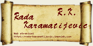 Rada Karamatijević vizit kartica